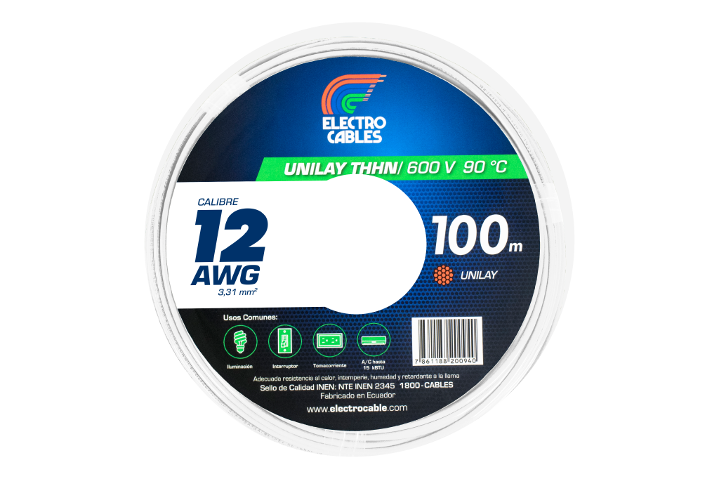 Cable Flexible THHN # 12 UNILAY AWG - 100 m.
