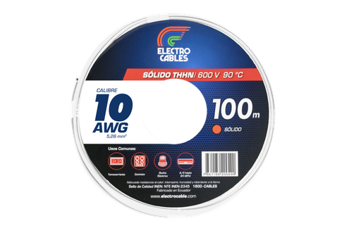 Cable Sólido THHN #10 AWG - 100m.