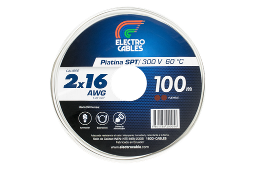 [12.06.0016] Cable Flexible Piatina SPT 2X16 AWG - 100 m.